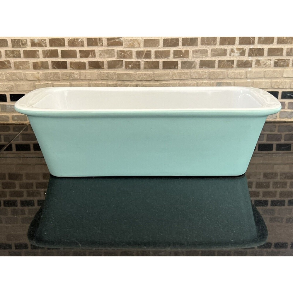 'Treat Yourself' Stoneware Loaf Pan Turquoise Bread Baking Dish Tia And Me